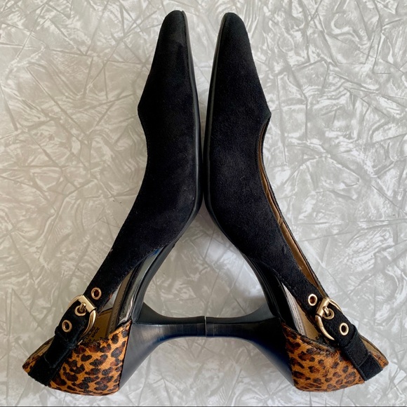 Circa Joan & David Suede/Leopard Kitten Heel 7 - Picture 3 of 8
